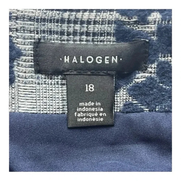 Halogen Floral Jacquard Tweed Pencil Skirt Navy & Gray Women Plus Size 18 - Picture 5 of 6